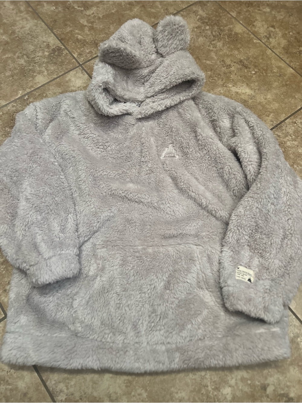 Tokyo Disney Plush Scoop Neck Hoodie - Light Gray